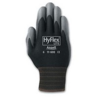 Ansell Edmont 11-600-6GRY Ansell Size 6 Gray/Black  HyFlex Lite Dipped Gloves With Knit Lining And Color-Coded Cuff (144 Pair Pe